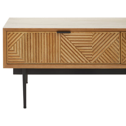 Ardela & Co Jenkins Natural Finish Wooden Coffee Table With Drawers
