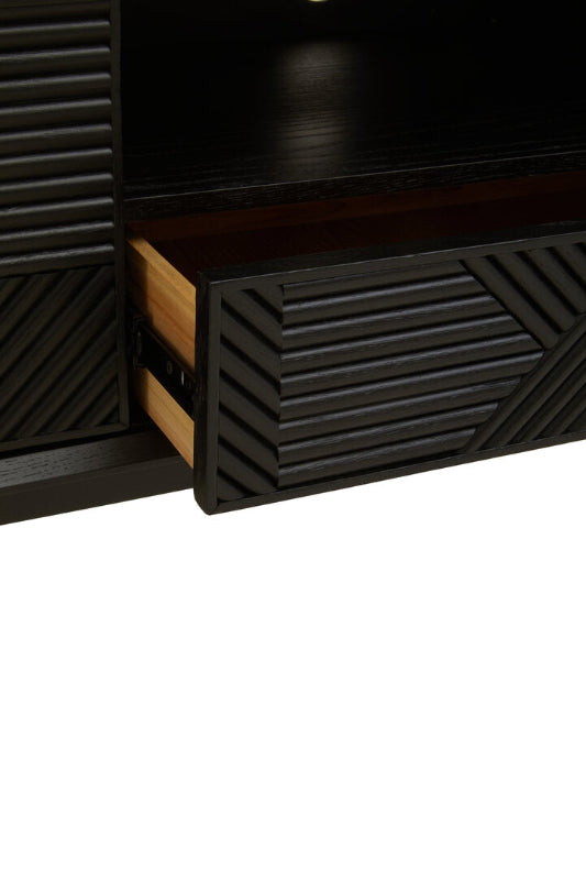 Ardela & Co Jenkins Black Finish Wooden Media Unit