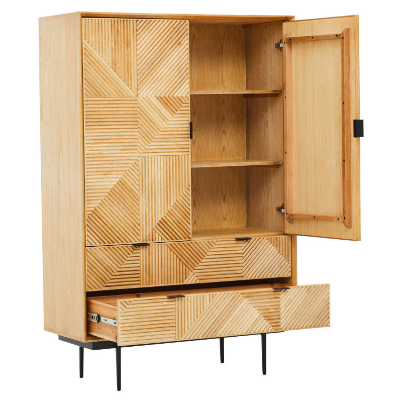 Ardela & Co Jenkins Natural Wooden Cabinet With Drawers