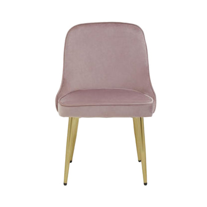 Pink chair with gold legs on a white background
