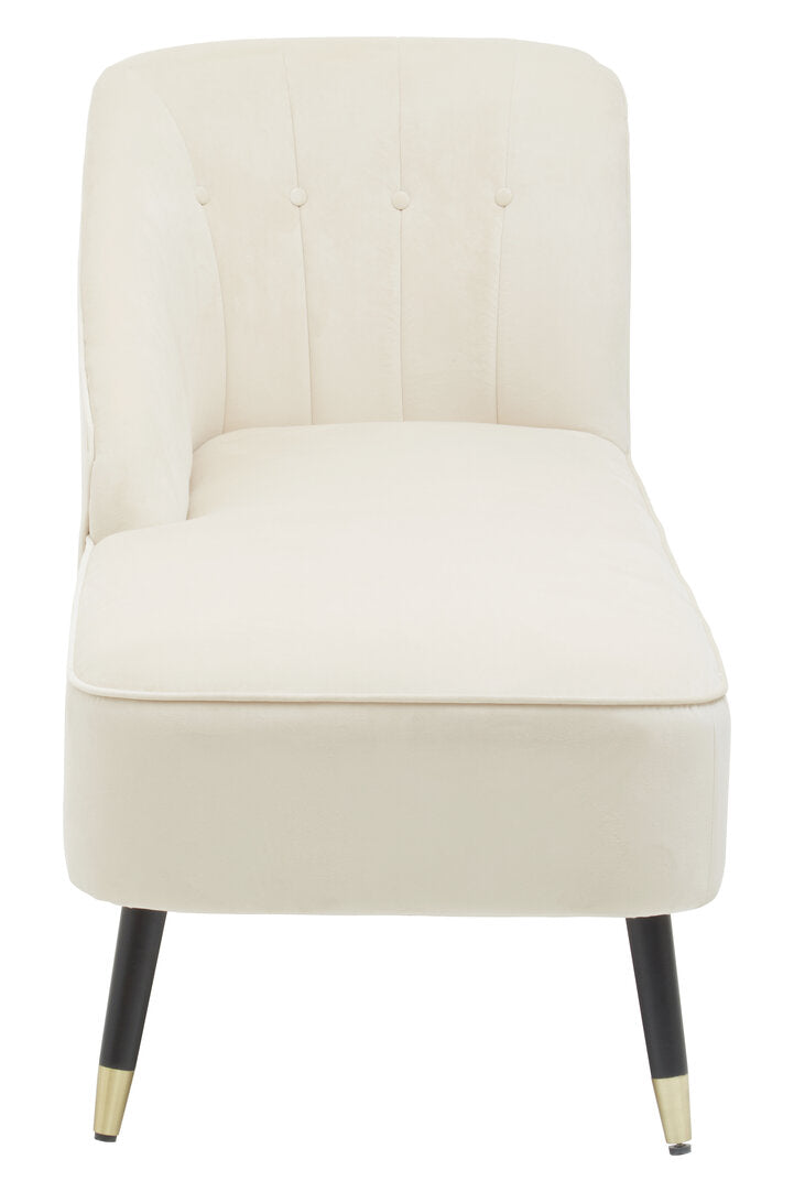 Ardela & Co Yvaine Cream Velvet Chaise Lounge
