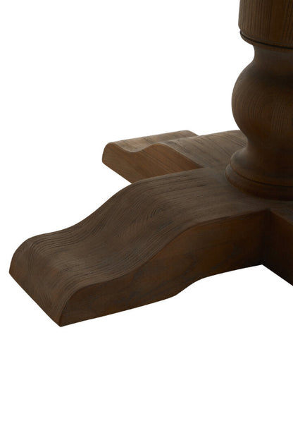 Wooden pedestal base on a white background