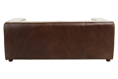Back of brown Brown leather sofa on a white background