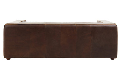 Brown leather bench on a white background