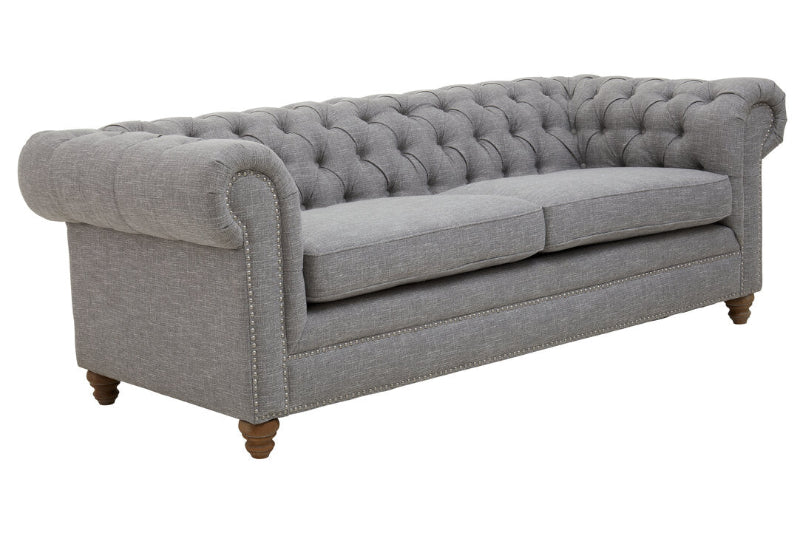 Ardela & Co Savannah Three Seat Grey Linen Sofa