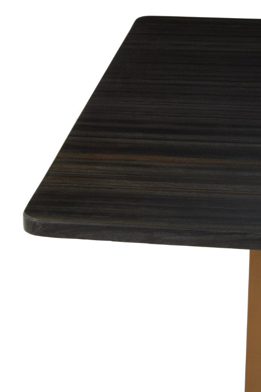 Dark wooden table top on a white background