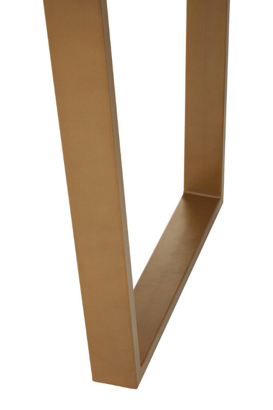 Matte gold table leg on a white background