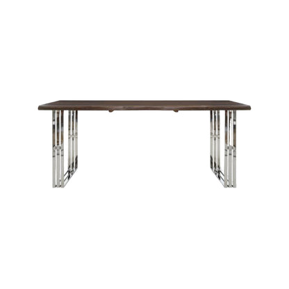 Ardela & Co Hemsley Natural Wood And Silver Dining Table