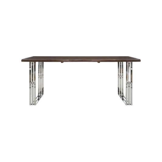 Ardela & Co Hemsley Natural Wood And Silver Dining Table