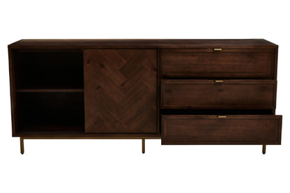 Ardela & Co Berkley Acacia Wood Effect Sideboard With Drawers And Sliding Doors