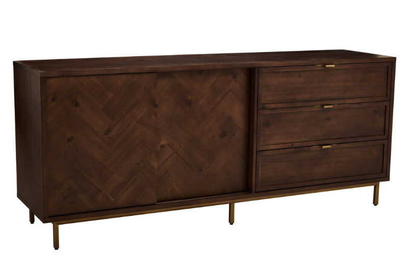 Ardela & Co Berkley Acacia Wood Effect Sideboard With Drawers And Sliding Doors