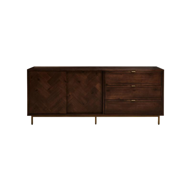 Ardela & Co Berkley Acacia Wood Effect Sideboard With Drawers And Sliding Doors