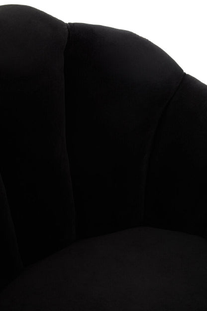 Ardela & Co Corena Peacock Design Black Velvet Scalloped Chair