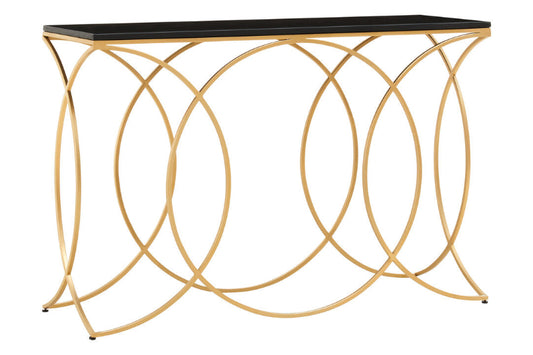 Ardela & Co Kinsley Black Marble and Gold Console Table