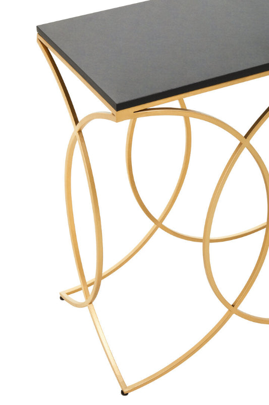 Ardela & Co Kinsley Black Marble and Gold Console Table