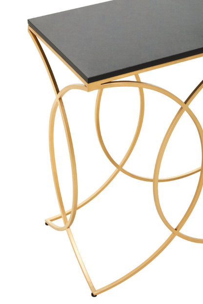 Ardela & Co Kinsley Black Marble and Gold Console Table