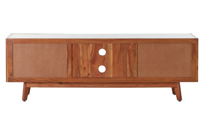 Wooden sideboard with a white top on a white background