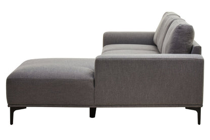 Ardela & Co Talore Three Seat Grey Fabric Right Chaise Sofa