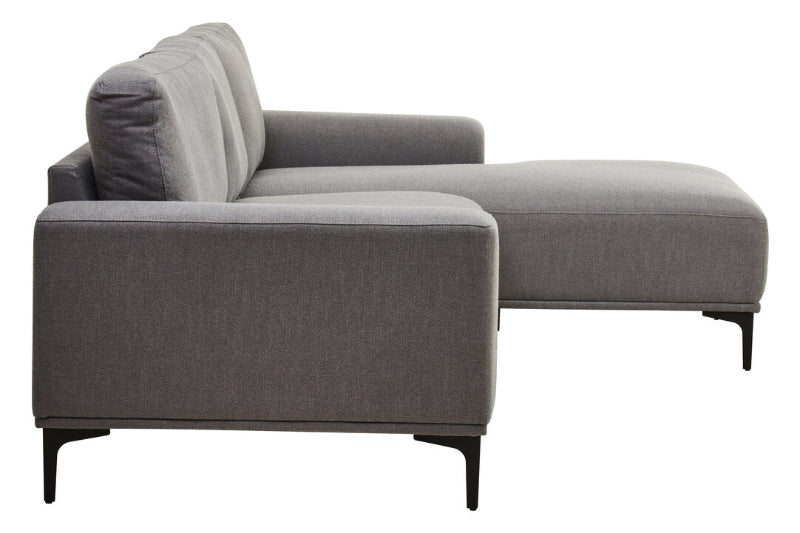 Ardela & Co Talore Three Seat Grey Fabric Right Chaise Sofa