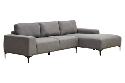 Ardela & Co Talore Three Seat Grey Fabric Right Chaise Sofa