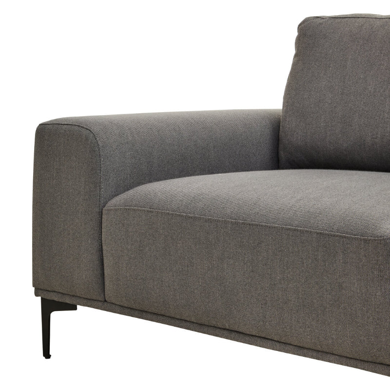 Ardela & Co Talore Three Seat Grey Fabric Right Chaise Sofa