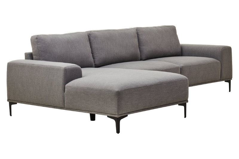 Grey Seat Grey Fabric Left Chaise Sofa