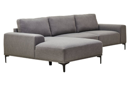 Grey Seat Grey Fabric Left Chaise Sofa