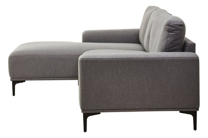 Grey Seat Grey Fabric Left Chaise Sofa