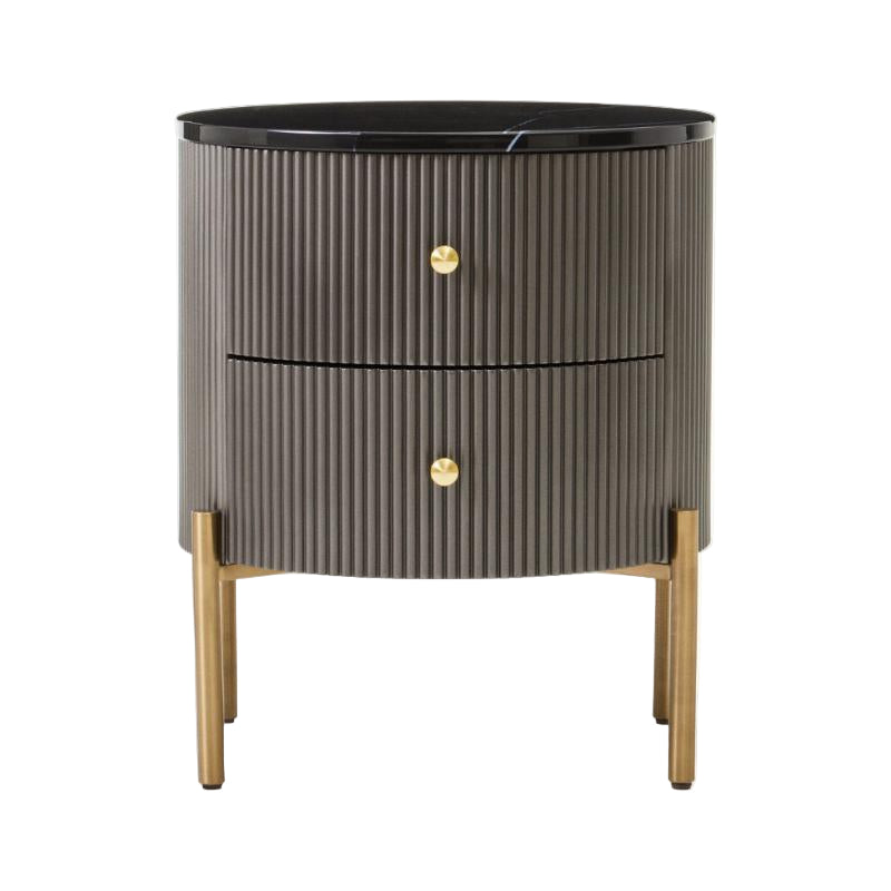 Ardela & Co Dorchester Grey Two Drawer Chest with Black Marble Top