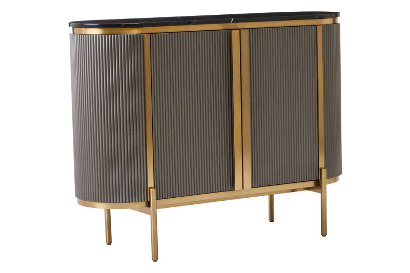 Ardela & Co Dorchester Grey Two Door Sideboard with Black Marble Top