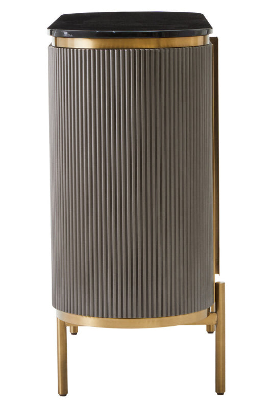 Ardela & Co Dorchester Grey Two Door Sideboard with Black Marble Top