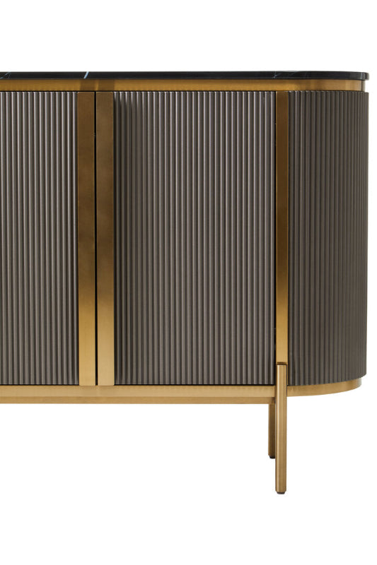 Ardela & Co Dorchester Grey Two Door Sideboard with Black Marble Top