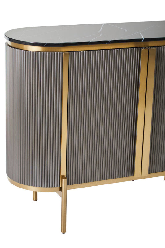 Ardela & Co Dorchester Grey Two Door Sideboard with Black Marble Top