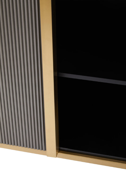 Ardela & Co Dorchester Grey Four Door Sideboard With Black Marble Top