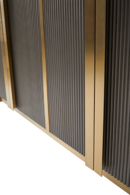 Ardela & Co Dorchester Grey Four Door Sideboard With Black Marble Top