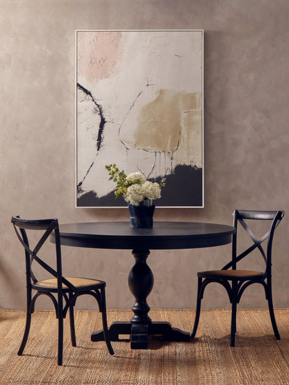 Ardela & Co Lunet Set of Two Black Oak Wood Chair with Weave Seat