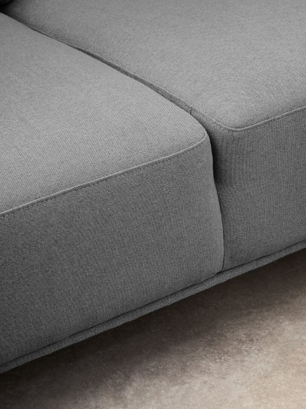 Close up of grey sofa cushions