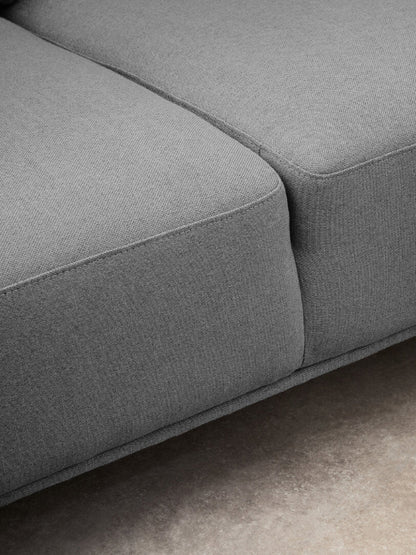 Close up of grey sofa cushions