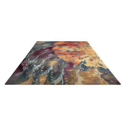 Nourison Prismatic Swirl Statement Rug - Orange, Purple & Charcoal