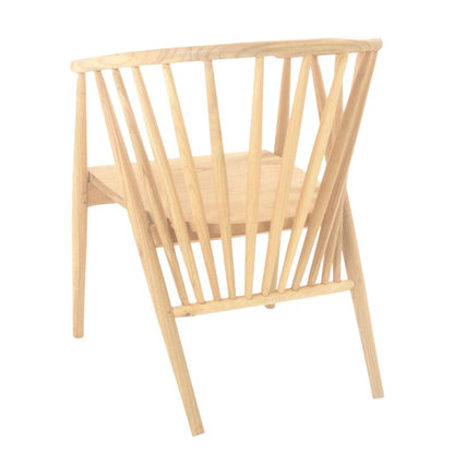 Wooden chair with a minimalist design on a white background