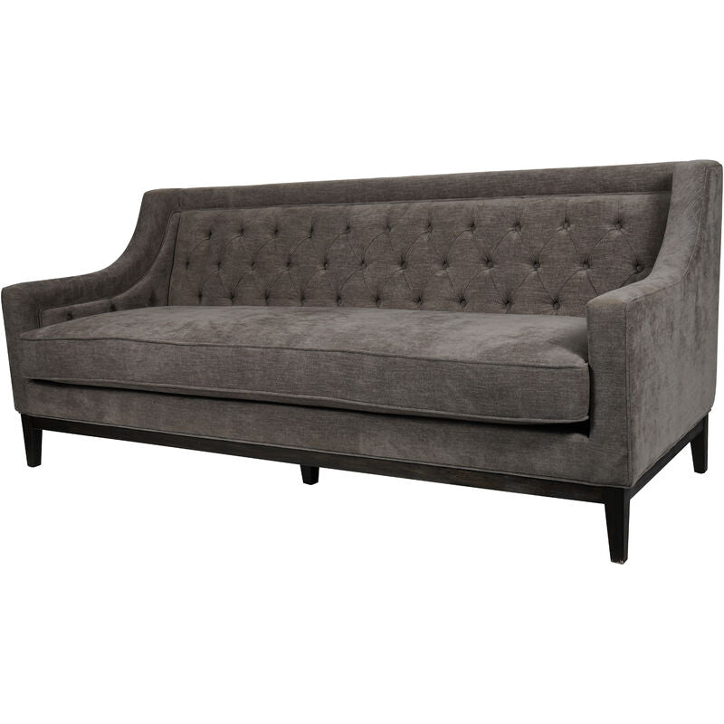 Libra Interiors Theodore Buttoned Sofa in Warm Grey Fabric