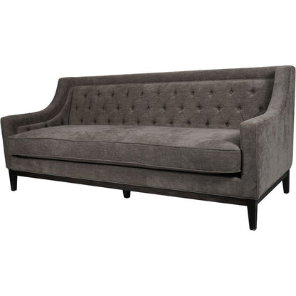 Libra Interiors Theodore Buttoned Sofa in Warm Grey Fabric