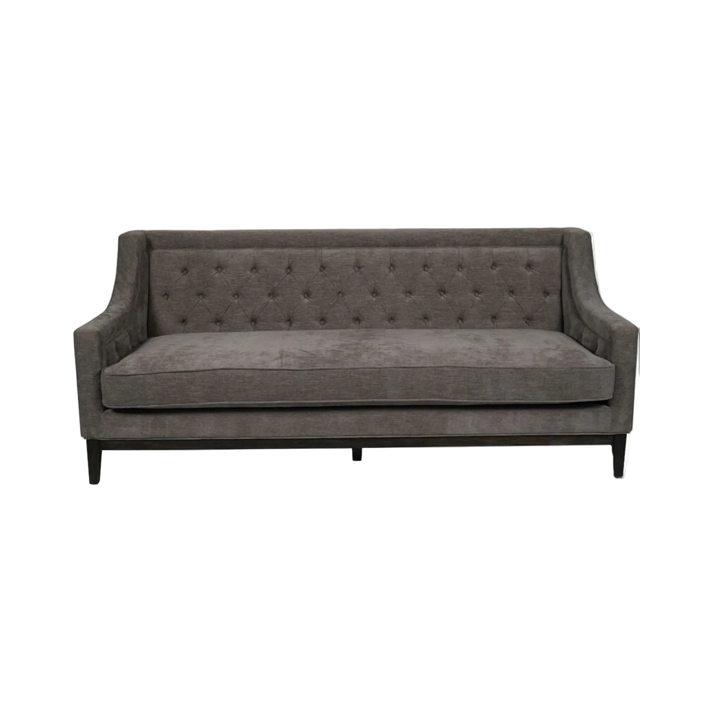 Libra Interiors Theodore Buttoned Sofa in Warm Grey Fabric