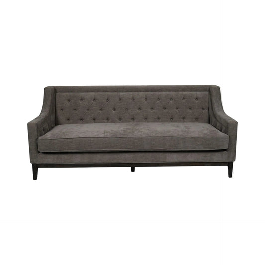 Libra Interiors Theodore Buttoned Sofa in Warm Grey Fabric