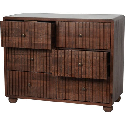 Libra Interiors Carmel Wooden 6 Drawer Chest with Marble Top