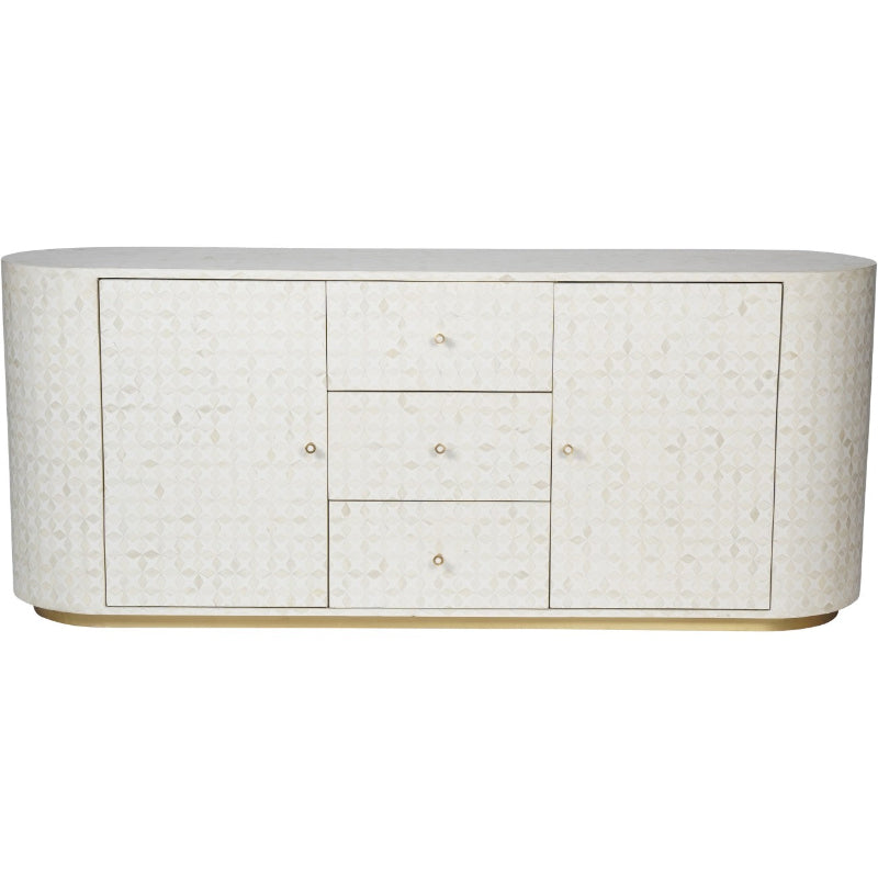 Libra Aspen Bone Inlay Two-Door & Three-Drawer Sideboard