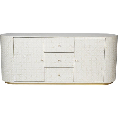 Libra Aspen Bone Inlay Two-Door & Three-Drawer Sideboard
