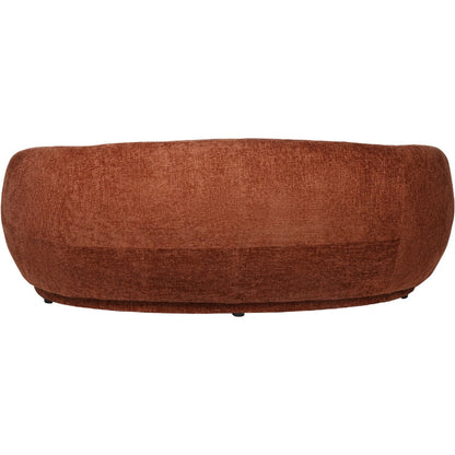 Terracotta textured ottoman on a white background