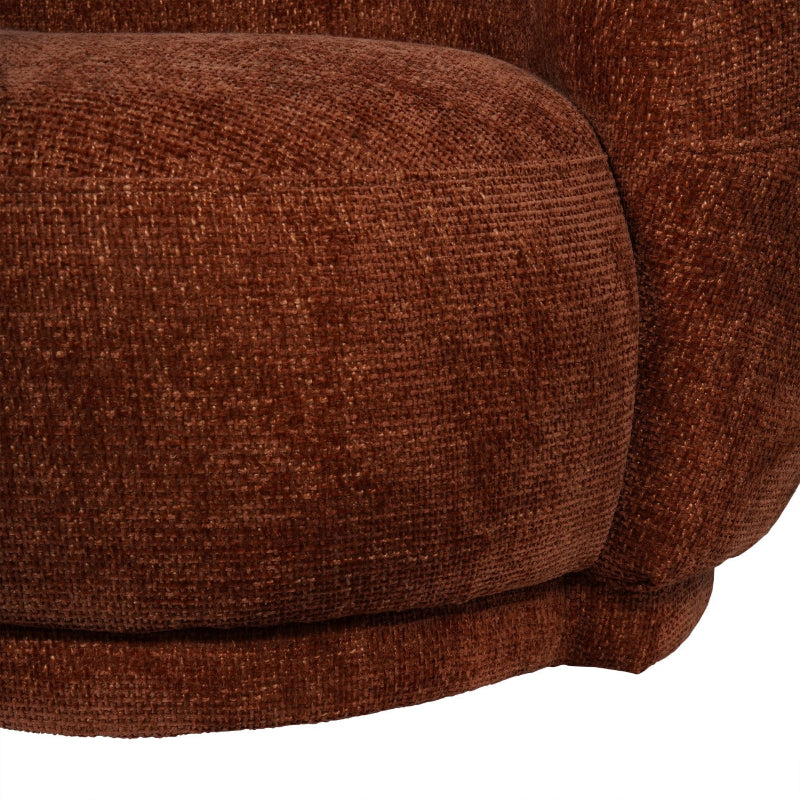 Close-up of a terracotta textured armchair on a white background