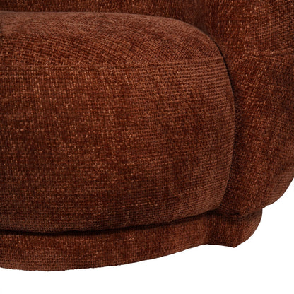 Close-up of a terracotta textured armchair on a white background